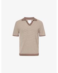 Raith - Antonio Striped Knit Polo Shirt - Lyst