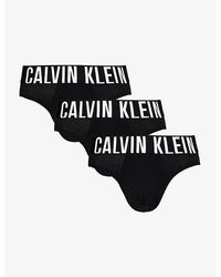Calvin Klein - Logo-waistband Pack Of Three Recycled Cotton-blend Briefs X - Lyst
