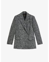 Ted Baker - Oversized Double-breasted Woven Blazer Coat - Lyst
