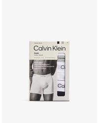 Calvin Klein - Icon Logo-Waistband Pack Of Three Stretch-Cotton Boxer Briefs - Lyst