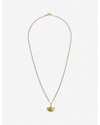 Rokus Womens Gold Half Moon 22ct Gold-plated Vermeil Sterling Silver Necklace - Metallic