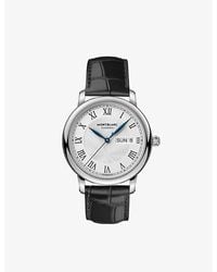 Montblanc - 128686 Star Legacy Day & Date Stainless-steel And Alligator-embossed Leather Automatic Watch - Lyst