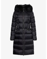 Moncler - Boedic Hooded Shearling-Trimmed Long Down Jacket - Lyst