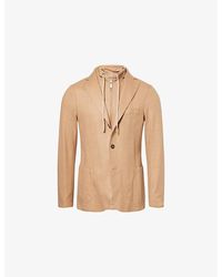Eleventy - Detachable-Hood Notched-Collar Wool-Blend Jacket - Lyst