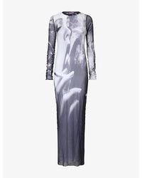 Jean Paul Gaultier - The Smoking Print Tulle Maxi Dress - Lyst