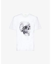 Alexander McQueen - Skull Graphic-print Cotton-jersey T-shirt X - Lyst