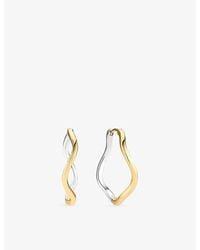 Sif Jakobs - Ellera Waves Pianura X-Grande 18Ct And Rhodium-Plated Sterling- Hoop Earrings - Lyst