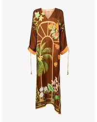 VERANDAH - Drawstring Kaftan Woven Maxi Dress - Lyst
