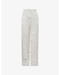 Stella McCartney - Wide-Leg Polkadot Satin Trousers - Lyst