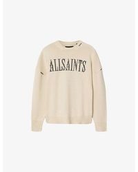 AllSaints - Crossed Branded Cotton-Knit Jumper - Lyst