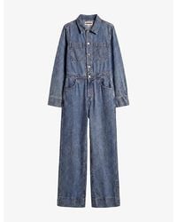OMNES - Diya Wide-Leg Cotton Denim Jumpsuit - Lyst