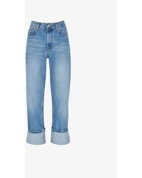 Whistles - Authentic Alba Upturned-hem Straight High-rise Regular-fit Organic-denim Jeans - Lyst