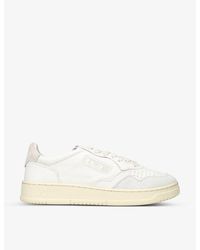 Autry - Open Low Contrast-panel Leather And Suede Low-top Trainers - Lyst