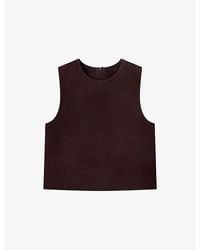 Ro&zo - Sleeveless Cropped Suede Shell Top - Lyst
