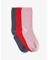 Whistles - Ribbed Pack Of Three Cotton-Blend Socks - Lyst