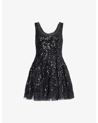Needle & Thread - Sequin Ribbon Woven Mini Dress - Lyst