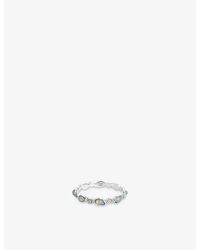 Astrid & Miyu - Opal Pear Rhodium-Plated Sterling- And Nano-Gem Eternity Ring - Lyst