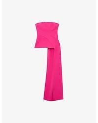 Reiss - Sky Drape-Detail Stretch-Woven Occasion Top - Lyst