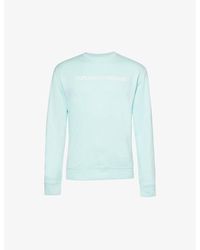 Emporio Armani - Logo Brand-embossed Relaxed-fit Woven-blend Sweatshirt X - Lyst