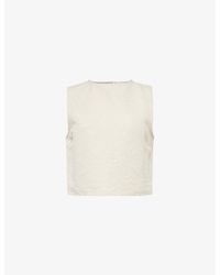 Pretty Lavish - Tural Bryony Linen And Cotton-blend Top - Lyst