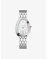 BVLGARI - Serpenti Seduttori Sp33Wss 33M Stainless-Steel And Rubellite Quartz Watch - Lyst