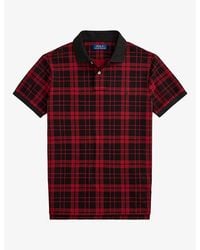 Polo Ralph Lauren - Checked Contrast-Collar Cotton-Piqué Polo Shirt - Lyst
