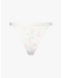 Lounge Underwear - Blossom-Print Lace Thong - Lyst
