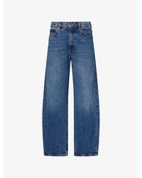 FRAME - The Bow Barrel-Leg Denim Jeans - Lyst