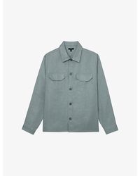 Reiss - Polasio Herringbone Linen Overshirt - Lyst