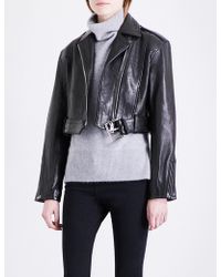 frame denim leather jacket