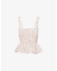 Damson Madder - Raphi Cami Polka-Dot Cotton Top - Lyst