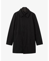Reiss - Logan - Black Hybrid Removable Funnel Neck Overcoat, L - Lyst