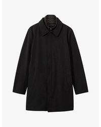 Reiss - Logan - Black Hybrid Removable Funnel Neck Overcoat, L - Lyst