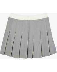 Sandro - Satin-waist High-rise Pleated Woven Mini Skirt - Lyst