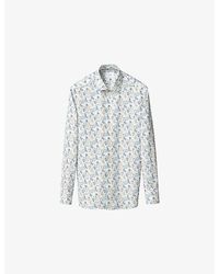 Eton - Floral-Print Contemporary-Fit Cotton-Twill Shirt - Lyst