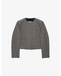 Prada - Single-Breasted Princes Of Wales Wool-Blend Jacket - Lyst