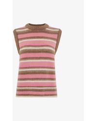 Whistles - Striped Stretch-knit Sweater Vest - Lyst