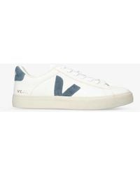 Veja - White/vy Campo Logo-stitched Low Top Leather Trainers - Lyst