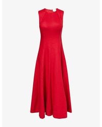 Reformation - Cecilia Linen Midi Dress - Lyst