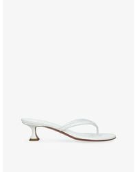 AMINA MUADDI - Juliette Thong 45 Leather Heeled Sandals - Lyst