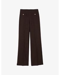 Sandro - Flared-Leg High-Rise Stretch-Woven Trousers - Lyst