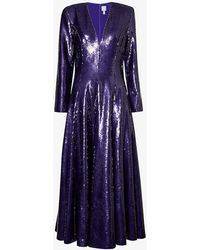 Huishan Zhang - Andy Sequin-embellished Woven Maxi Dress - Lyst