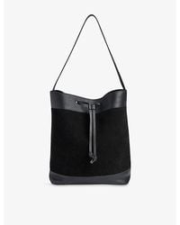 Whistles - Sasha Suede And Leather Shoulder Bag - Lyst