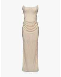 House Of Cb - Arielle Bead-Embellished Mesh Bridal Gown - Lyst