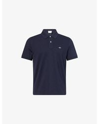 GANT - Shield Logo-Embroidered Cotton-Piqué Polo T-Shirt - Lyst