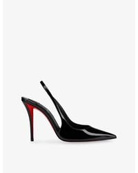 Christian Louboutin - Miss Z 100 Slingback Patent-Leather Heeled Courts - Lyst