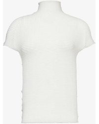 Issey Miyake - Pleated High-neck Knitted Top - Lyst