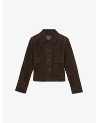 Reiss - Hanson Suede Trucker Jacket - Lyst