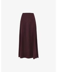 Whistles - High-Rise Bias-Cut Satin Midi Skirt - Lyst