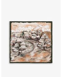 Eton - Graphic-Print Silk Pocket Square - Lyst